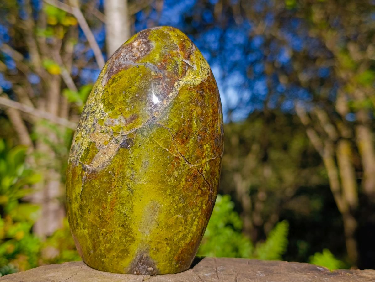 Polished Green Opal Standing Display Pieces x 2 From Betroka, Madagascar - Toprock Gemstones and Minerals 
