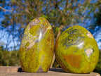 Polished Green Opal Standing Display Pieces x 2 From Betroka, Madagascar - Toprock Gemstones and Minerals 