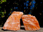 Natural Rhombohedral Sunset Orange Calcite Specimens x 4 From Spitzkop, Namibia - Toprock Gemstones and Minerals 