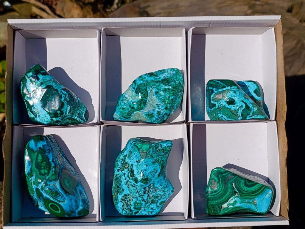 Polished Malacolla Free Forms x 6 From Kulukuluku, Congo - Toprock Gemstones and Minerals 