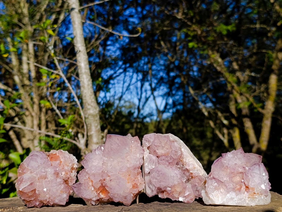 Natural Sunburst Spirit Amethyst Clusters x 4 From Boekenhouthoek, South Africa - Toprock Gemstones and Minerals 
