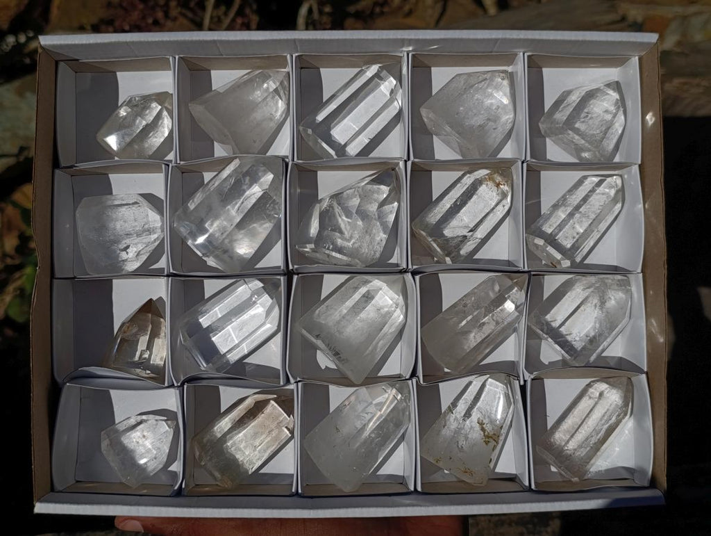 Polished Clear Quartz Display Crystals x 20 From Madagascar - Toprock Gemstones and Minerals 