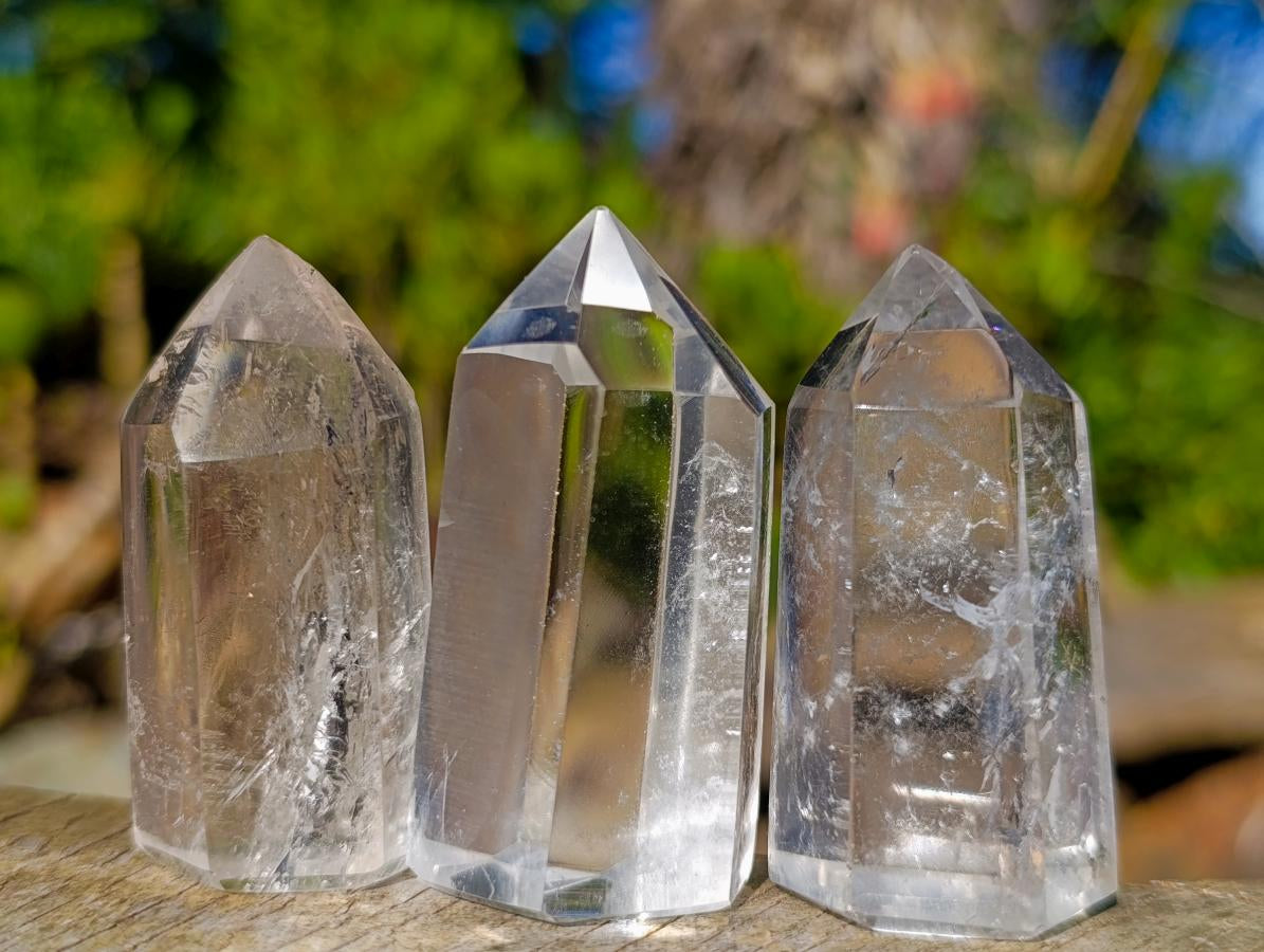 Polished Clear Quartz Display Crystals x 20 From Madagascar - Toprock Gemstones and Minerals 