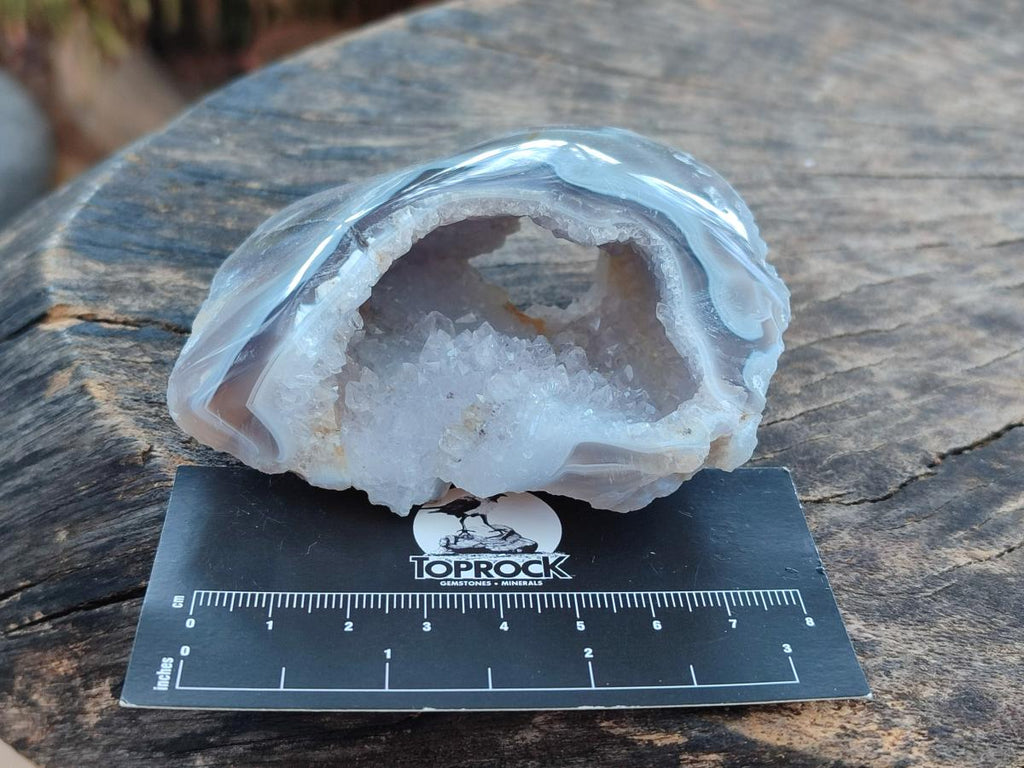 Polished Banded Agate with Crystalline Geodes x 12 From Maintirano, Madagascar - Toprock Gemstones and Minerals 