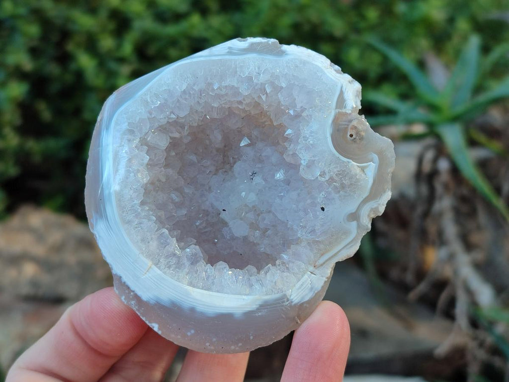 Polished Banded Agate with Crystalline Geodes x 12 From Maintirano, Madagascar - Toprock Gemstones and Minerals 