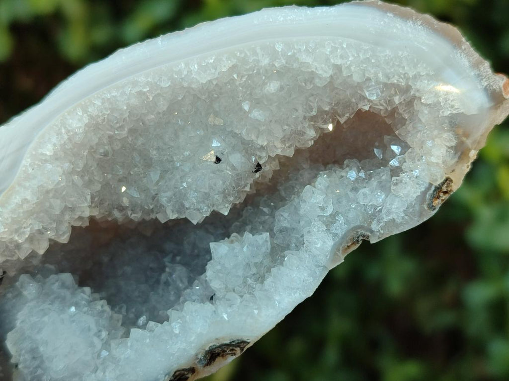 Polished Banded Agate with Crystalline Geodes x 12 From Maintirano, Madagascar - Toprock Gemstones and Minerals 