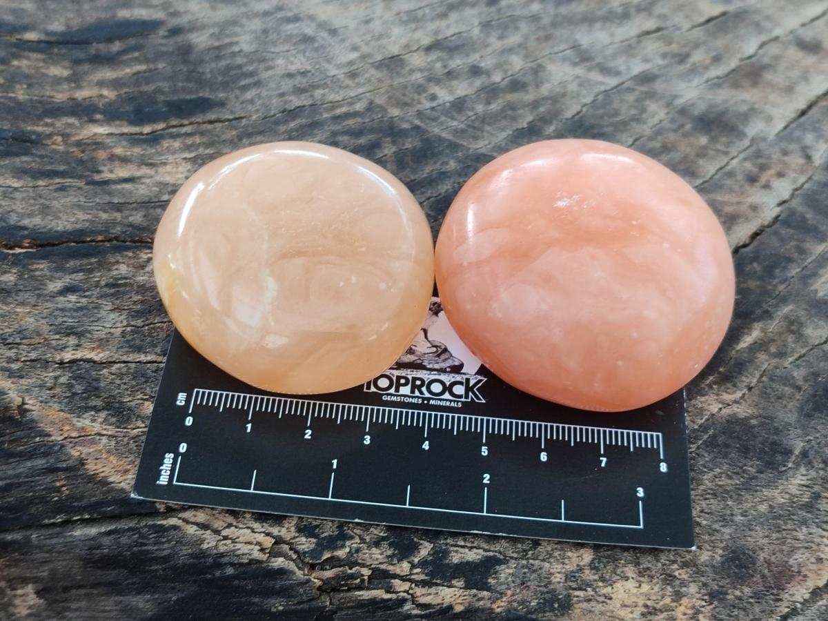 Polished Orange Twist Calcite Galets x 37 From Maevantanana, Madagascar - Toprock Gemstones and Minerals 