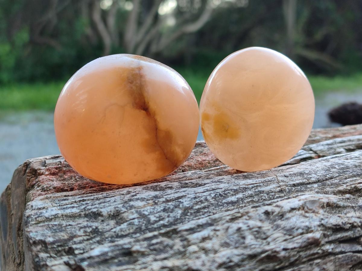 Polished Orange Twist Calcite Galets x 37 From Maevantanana, Madagascar - Toprock Gemstones and Minerals 