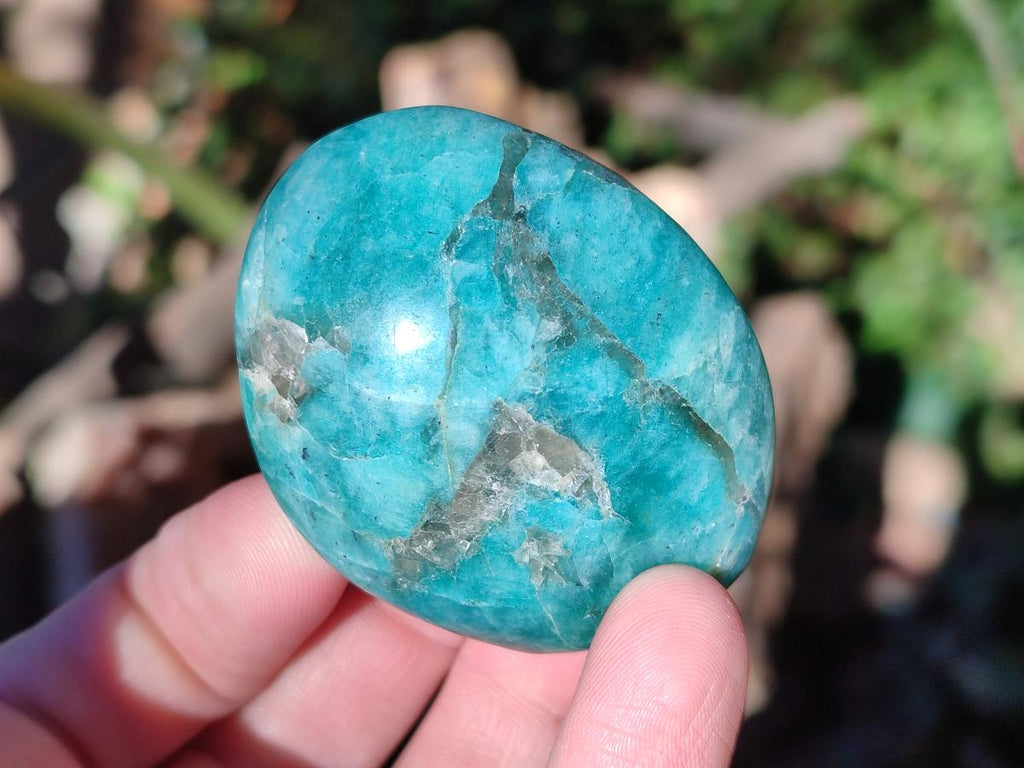 Polished Amazonite Palm Stones x 24 From Madagascar - Toprock Gemstones and Minerals 