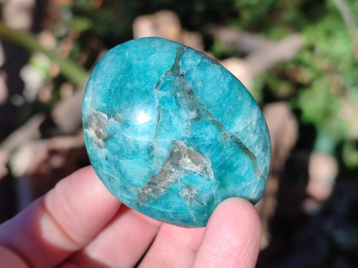 Polished Amazonite Palm Stones x 24 From Madagascar - Toprock Gemstones and Minerals 