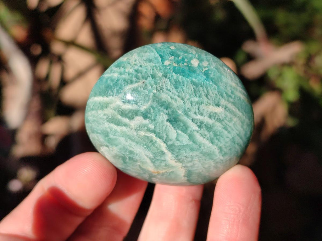 Polished Amazonite Palm Stones x 24 From Madagascar - Toprock Gemstones and Minerals 