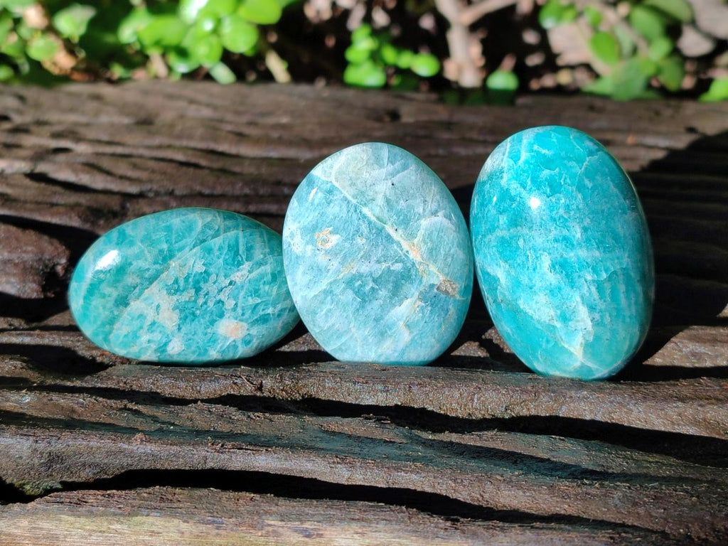Polished Amazonite Palm Stones x 24 From Madagascar - Toprock Gemstones and Minerals 