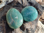 Polished Amazonite Palm Stones x 24 From Madagascar - Toprock Gemstones and Minerals 
