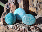 Polished Amazonite Palm Stones x 24 From Madagascar - Toprock Gemstones and Minerals 