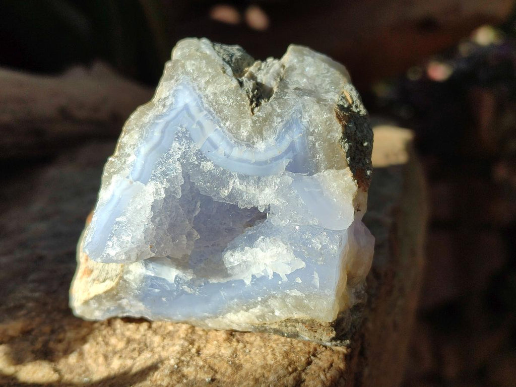 Natural Blue Lace Agate Geode Specimens x 6 From Nsanje, Malawi - Toprock Gemstones and Minerals 