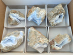 Natural Blue Lace Agate Geode Specimens x 6 From Nsanje, Malawi - Toprock Gemstones and Minerals 