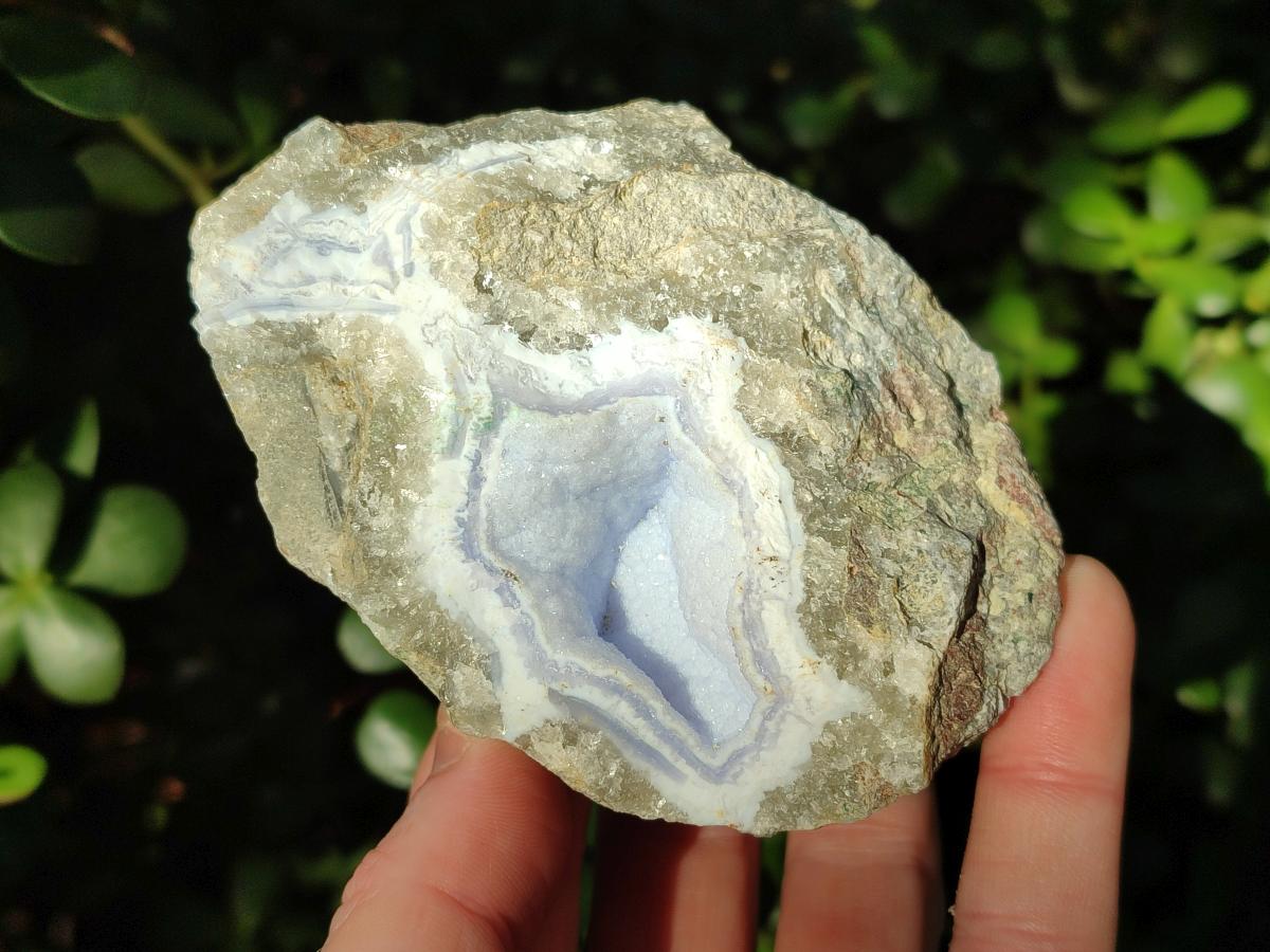 Natural Blue Lace Agate Geode Specimens x 6 From Nsanje, Malawi - Toprock Gemstones and Minerals 