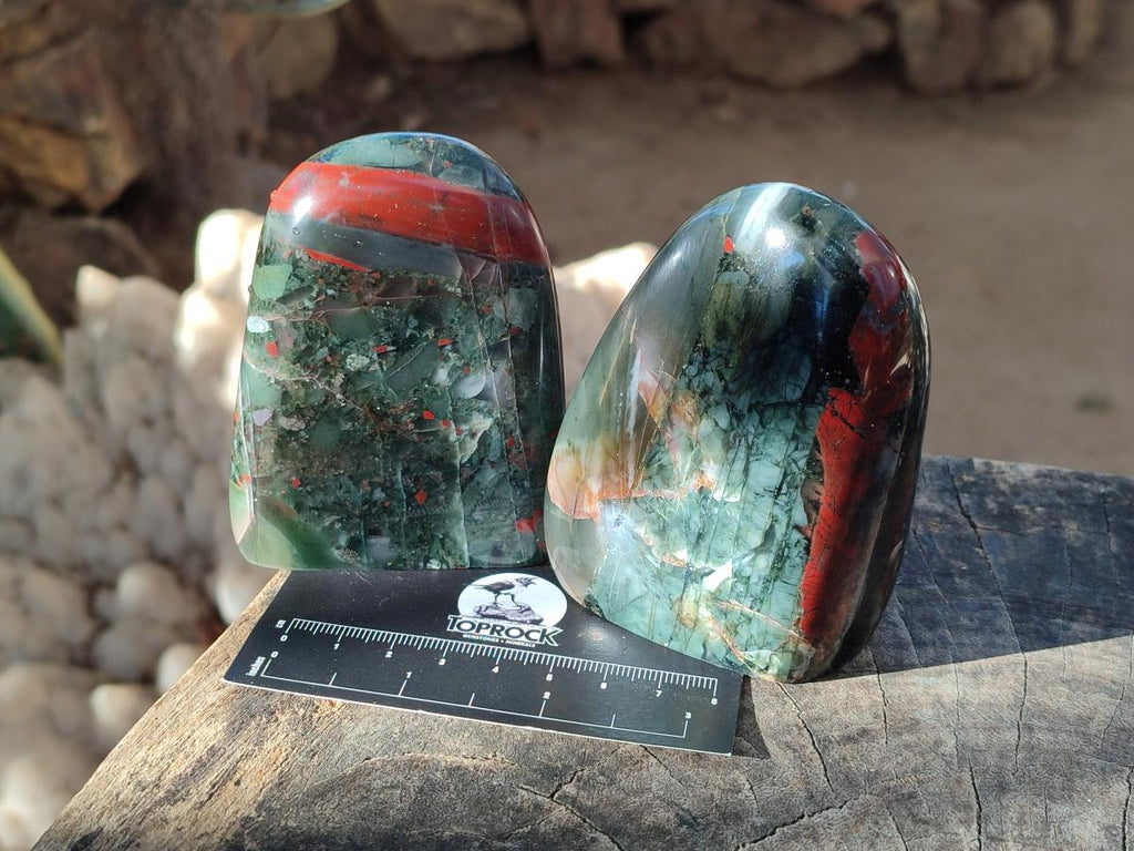 Polished Bloodstone Standing Display Pieces x 6 From Swaziland - Toprock Gemstones and Minerals 
