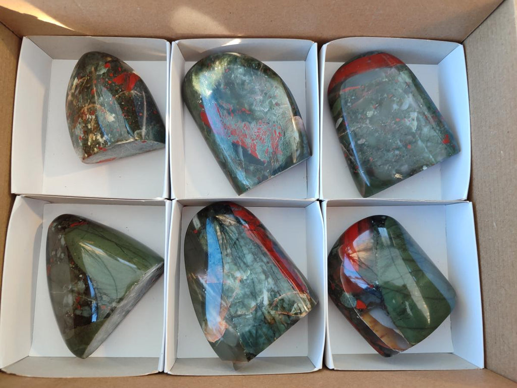 Polished Bloodstone Standing Display Pieces x 6 From Swaziland - Toprock Gemstones and Minerals 