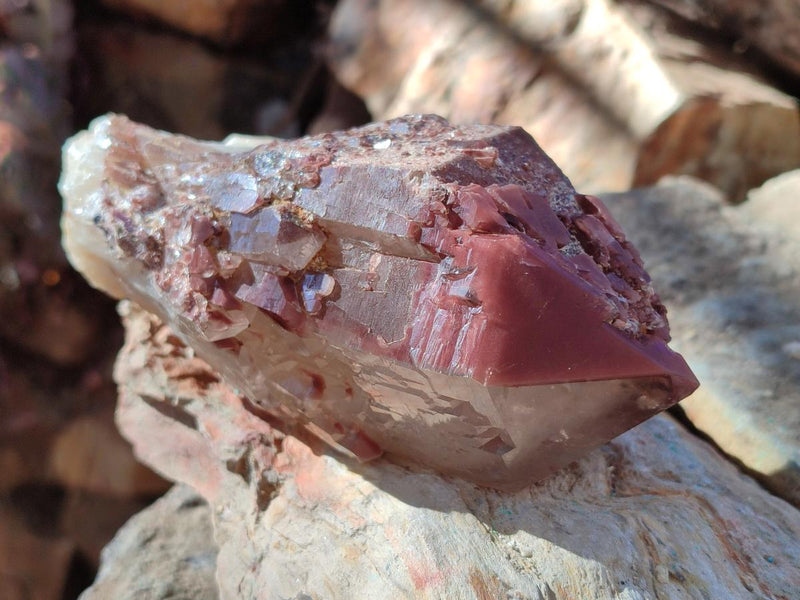 Natural Red Hematoid Quartz Crystal and Clusters x 3 From Karoi, Zimbabwe - Toprock Gemstones and Minerals 
