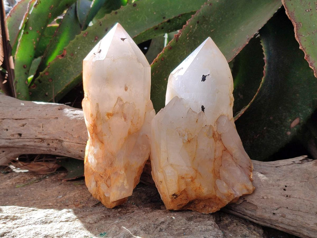 Natural Large Cascading "Anananas" Pineapple Quartz Crystals x 2 From Antsirabe, Madagascar - Toprock Gemstones and Minerals 