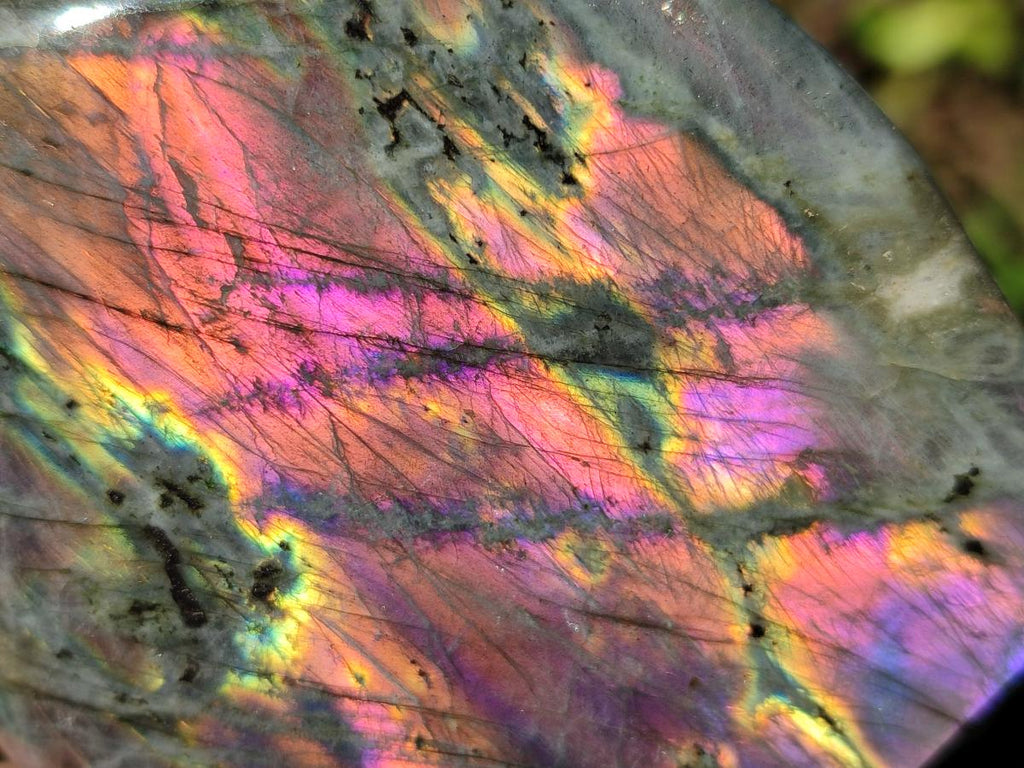 Polished Rare Purple Sunset Flash Labradorite Standing Display Pieces x 6 From Madagascar - Toprock Gemstones and Minerals 