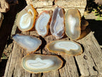 Polished Banded Agate Slices x 10 From Madagascar - Toprock Gemstones and Minerals 