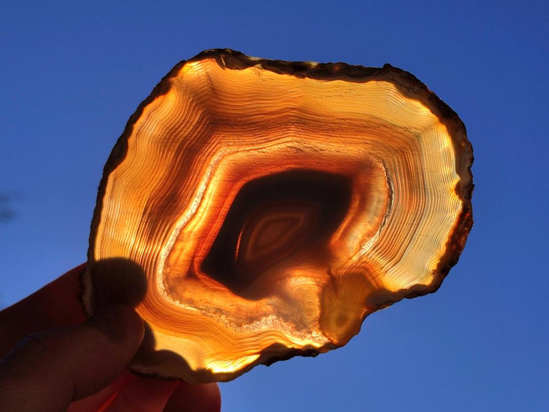 Polished Banded Agate Slices x 10 From Madagascar - Toprock Gemstones and Minerals 