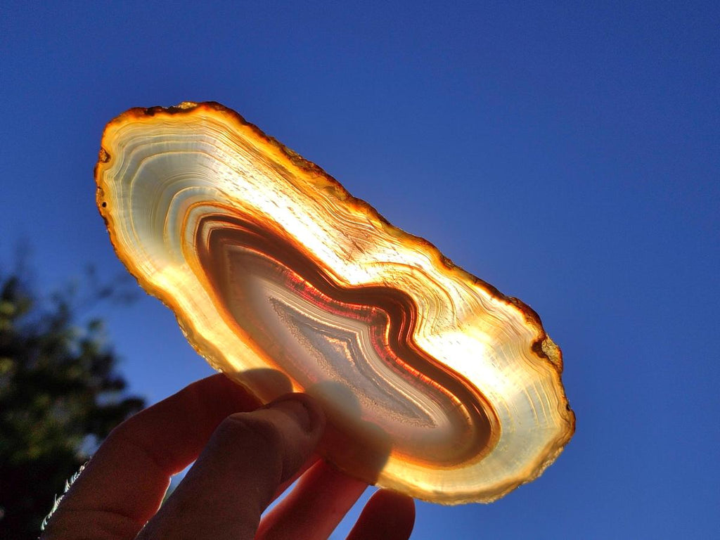 Polished Banded Agate Slices x 10 From Madagascar - Toprock Gemstones and Minerals 