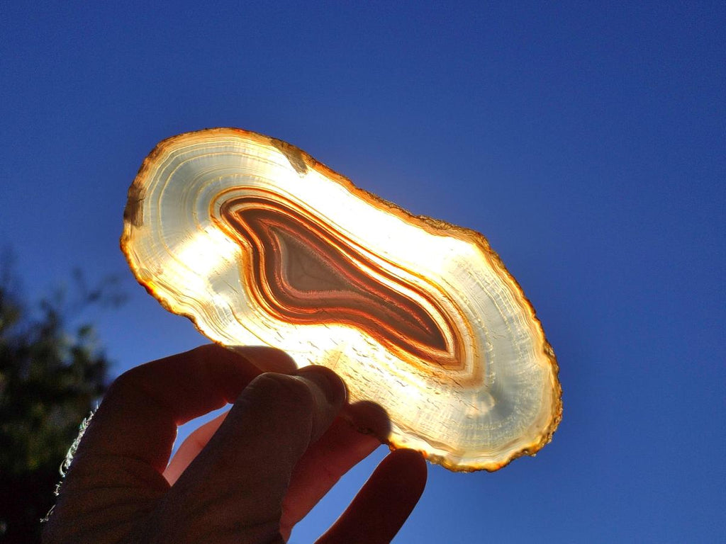 Polished Banded Agate Slices x 10 From Madagascar - Toprock Gemstones and Minerals 