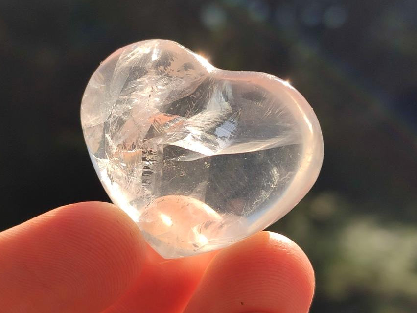 Polished Clear Quartz Crystal Hearts x 35 From Madagascar - Toprock Gemstones and Minerals 