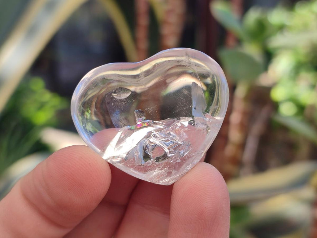Polished Clear Quartz Crystal Hearts x 35 From Madagascar - Toprock Gemstones and Minerals 
