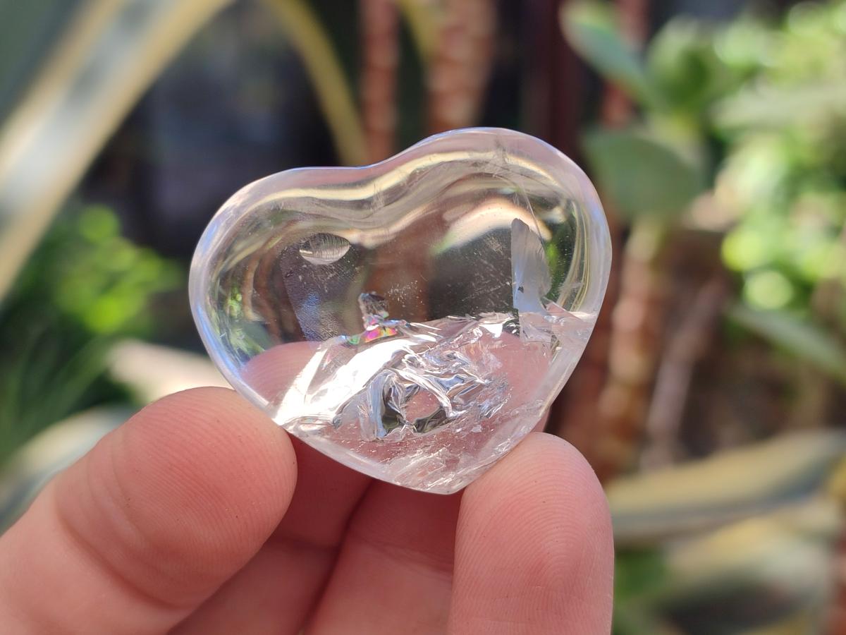 Polished Clear Quartz Crystal Hearts x 35 From Madagascar - Toprock Gemstones and Minerals 
