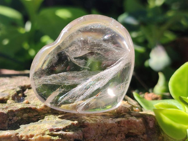 Polished Clear Quartz Crystal Hearts x 35 From Madagascar - Toprock Gemstones and Minerals 