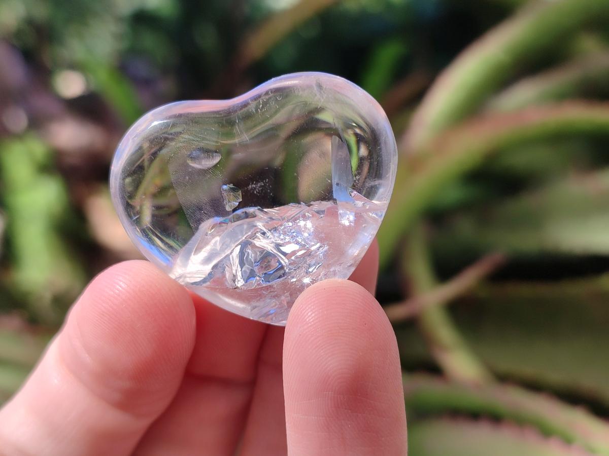 Polished Clear Quartz Crystal Hearts x 35 From Madagascar - Toprock Gemstones and Minerals 