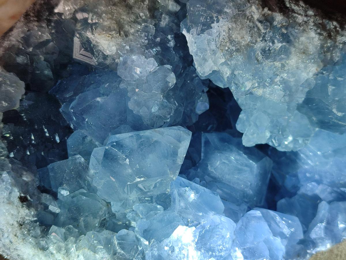 Natural Large Blue Celestite Geode Specimen x 1 From Sakoany, Madagascar - Toprock Gemstones and Minerals 