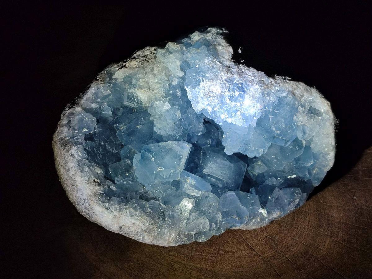 Natural Large Blue Celestite Geode Specimen x 1 From Sakoany, Madagascar - Toprock Gemstones and Minerals 