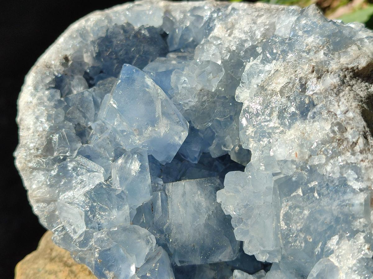 Natural Large Blue Celestite Geode Specimen x 1 From Sakoany, Madagascar - Toprock Gemstones and Minerals 