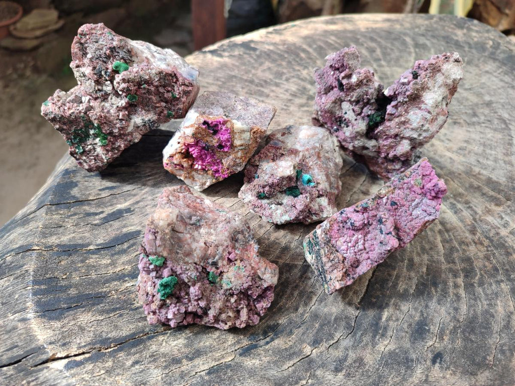 Natural Salrose Cobaltoan Dolomite Specimens x 6 From Kakanda, Congo - Toprock Gemstones and Minerals 