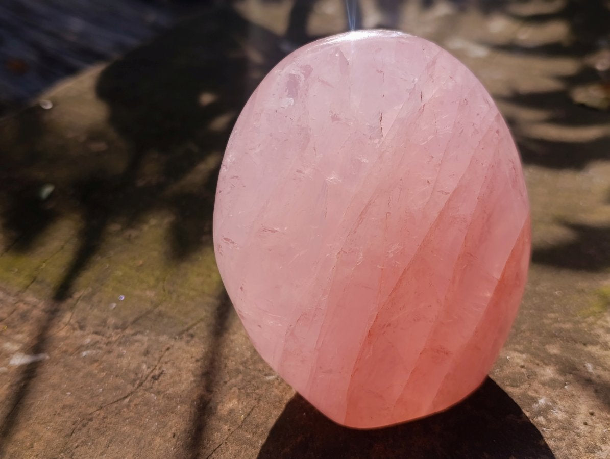 Polished Gemmy Rose Quartz Standing Display Pieces x 2 From Madagascar - Toprock Gemstones and Minerals 