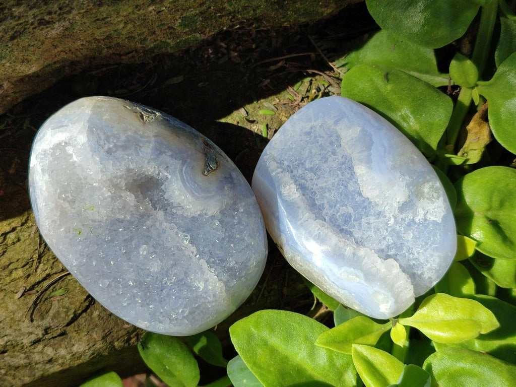 Polished Blue Lace Agate Free Forms x 12 From Nsanje, Malawi - Toprock Gemstones and Minerals 