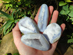 Polished Blue Lace Agate Free Forms x 12 From Nsanje, Malawi - Toprock Gemstones and Minerals 