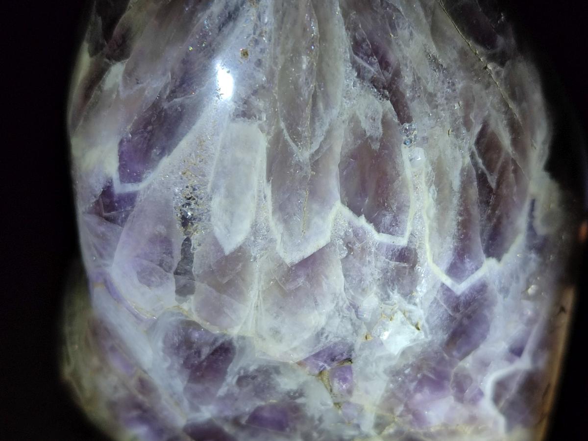 Polished Purple Chevron Amethyst Standing Display Pieces x 2 From Madagascar - Toprock Gemstones and Minerals 