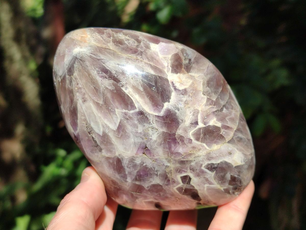 Polished Purple Chevron Amethyst Standing Display Pieces x 2 From Madagascar - Toprock Gemstones and Minerals 