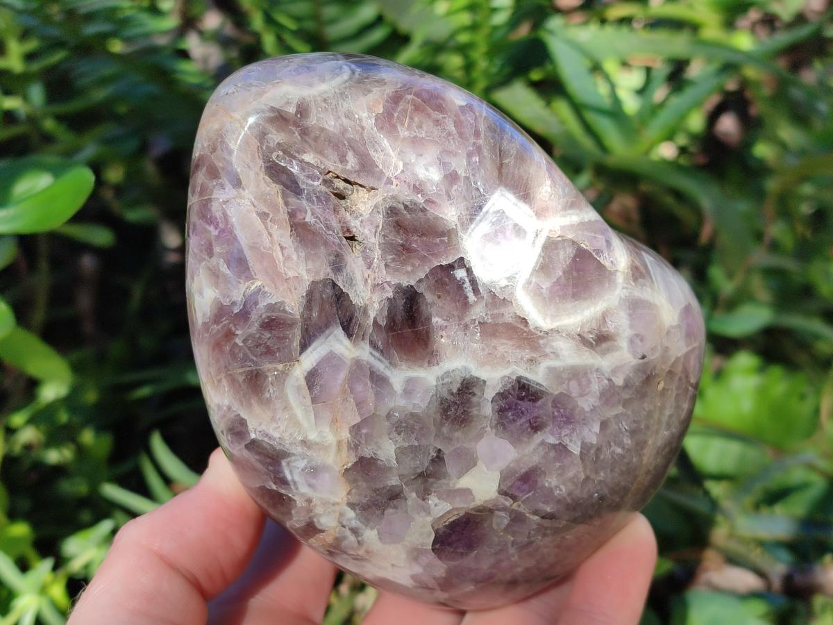 Polished Purple Chevron Amethyst Standing Display Pieces x 2 From Madagascar - Toprock Gemstones and Minerals 