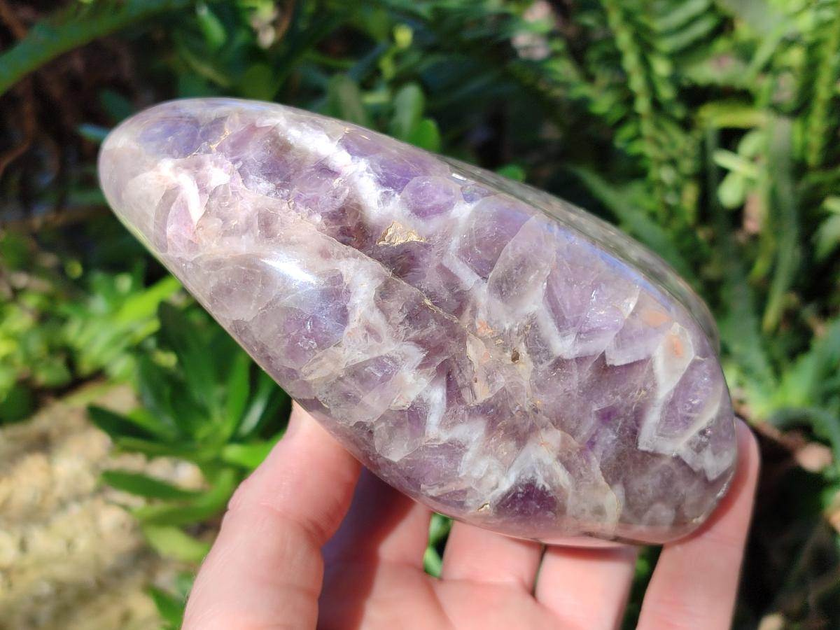 Polished Purple Chevron Amethyst Standing Display Pieces x 2 From Madagascar - Toprock Gemstones and Minerals 