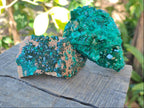 Natural Dioptase on Dolomite Specimens x 2 From Likasi, Congo - Toprock Gemstones and Minerals 