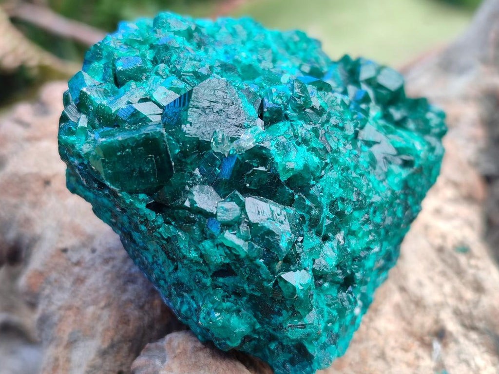 Natural Dioptase on Dolomite Specimens x 2 From Likasi, Congo - Toprock Gemstones and Minerals 