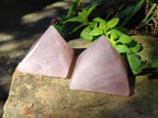 Polished Gemmy Rose Quartz Pyramids x 6 From Madagascar - Toprock Gemstones and Minerals 
