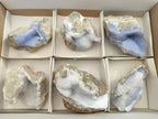 Natural Large Blue Lace Agate Geode Specimens x 6 From Nsanje, Malawi - Toprock Gemstones and Minerals 